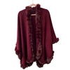 Fur Cape in Burgundy