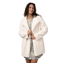  White Faux Fur and Suede Coat