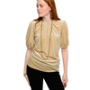 Cream Velvet Rouched Top