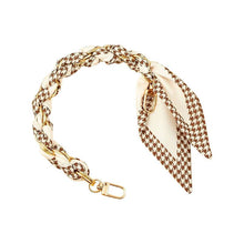  Gemelli - Gold Phone Chain with Scarf Brown Houndstooth - Short: Houndstooth