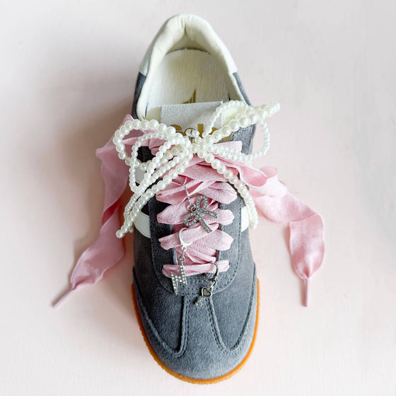 Leo & Lee Studio - Shoe Charm and Lace Sets |  Sneaker Charm and Lace Sets : Hot Pink Laces/Honeycomb/Bee/Flower