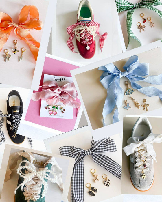 Leo & Lee Studio - Shoe Charm and Lace Sets |  Sneaker Charm and Lace Sets : Hot Pink Laces/Honeycomb/Bee/Flower