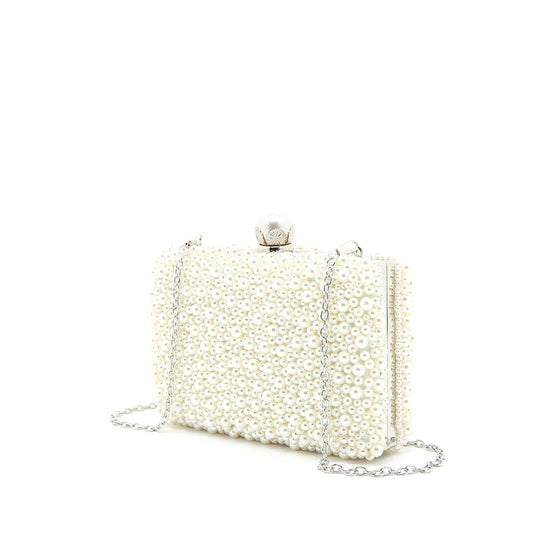 Ivory Pearl Box Design Clutch Bag