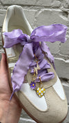 Sneaker Charm and Lace Sets : Lavender Laces/Heart/Flower/Lightning Bolt