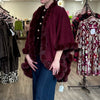 Fur Cape in Burgundy
