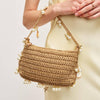 Coral Seashell Straw Bag Evening Bag in Natural