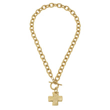  Susan Shaw - Gold Cross Front Toggle Necklace