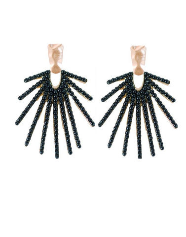 St Armands Designs of Sarasota - Black Sunburst Drops