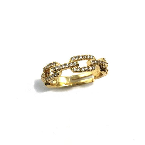 Gold Chain Link Adjustable Ring