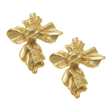  Susan Shaw - Gold Vintage French Cross Earrings