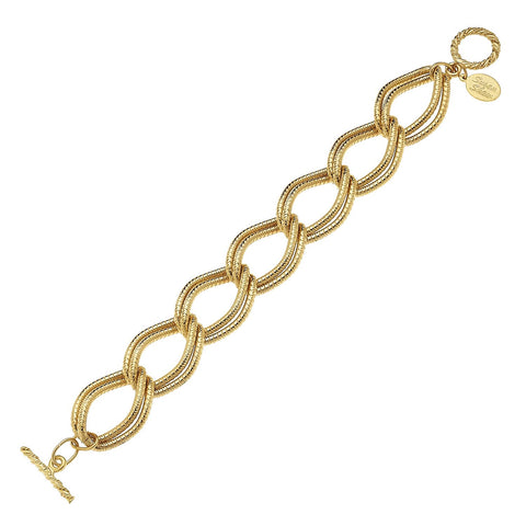 Susan Shaw - Gold Double Link Bracelet