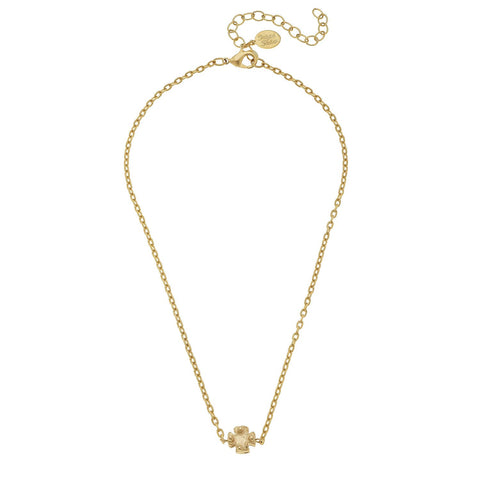 Susan Shaw - Mini Gold Cross on Chain Necklace